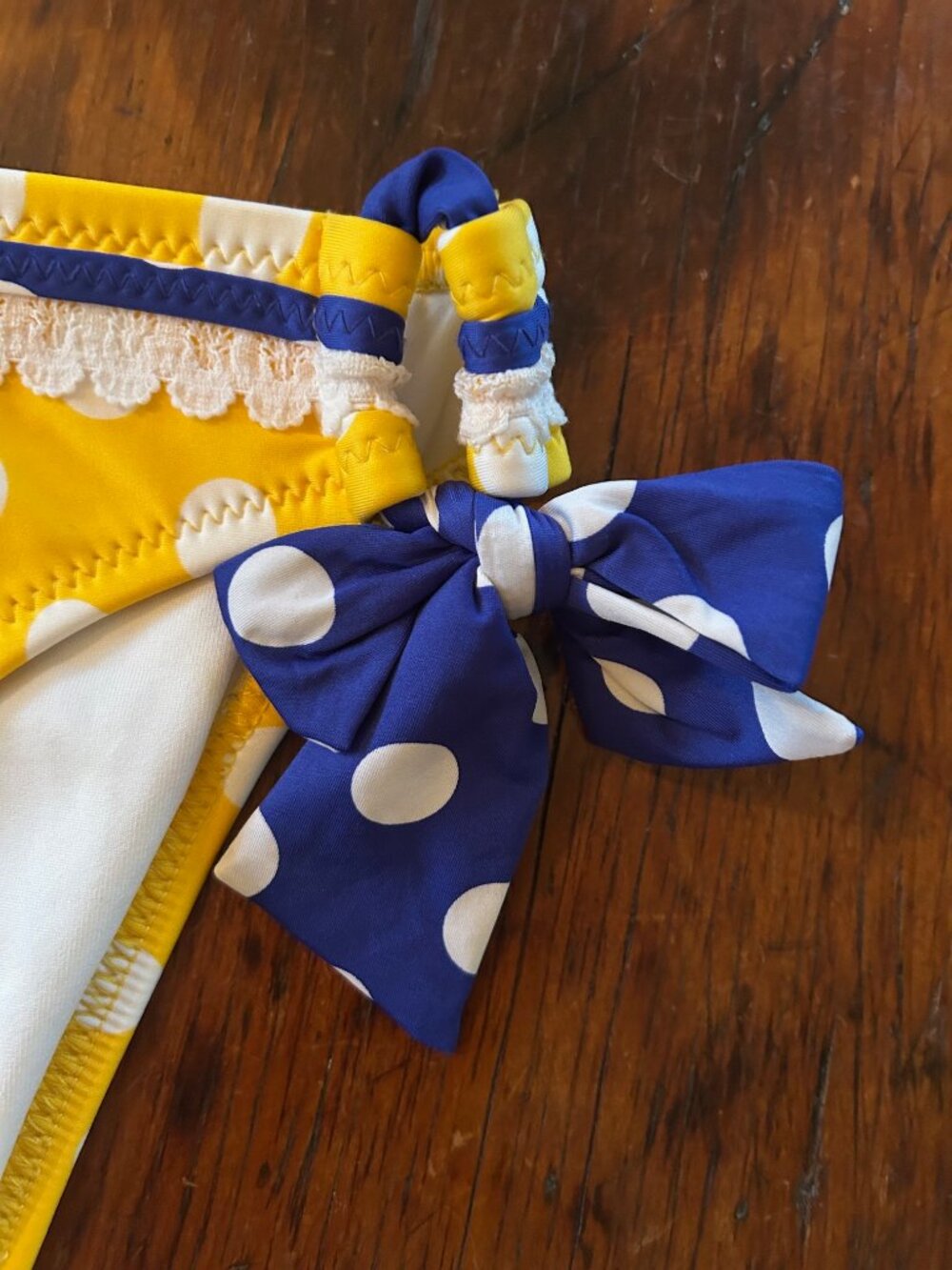 Vintage Betsey Johnson Yellow Polka Dot Bikini - Picture 6 of 8